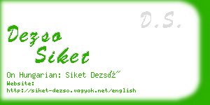 dezso siket business card
